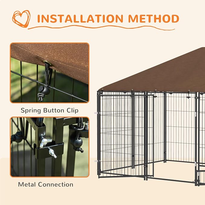 PawHut Outside Dog Kennel, 6.9' x 4.6' x 5' Puppy Play Pen - Image 6