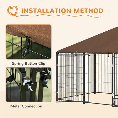 PawHut Outside Dog Kennel, 6.9' x 4.6' x 5' Puppy Play Pen - Image 6