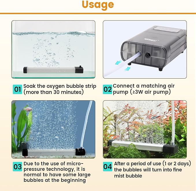 hygger Aquarium Bubble Strip, Nano Air Bubble Curtain Wall Aquarium Air Stone - Image 5