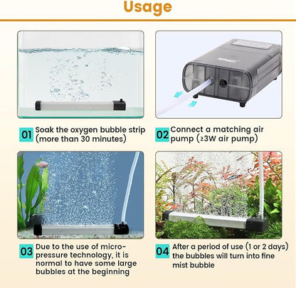 hygger Aquarium Bubble Strip, Nano Air Bubble Curtain Wall Aquarium Air Stone - Image 5