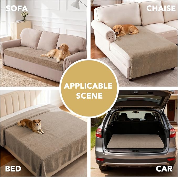 H.VERSAILTEX Non Slip Pet Couch Cover Chenille Dog Bed Protector Thick Soft - Image 6