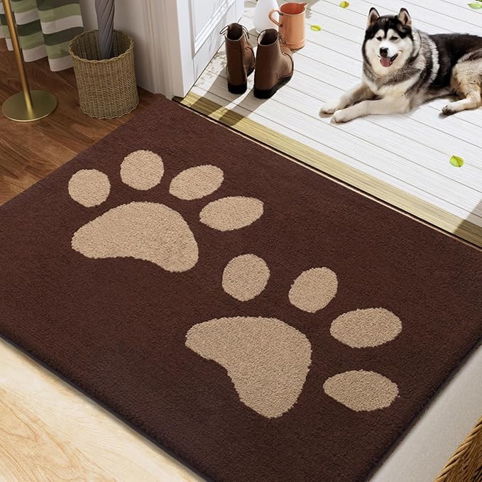 Buganda Dog Door Mat for Muddy Paws, Absorbent Dirt Trapper Washable Indoor by Buganda