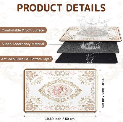Dog Food Mat for Bowls, Absorbent Quick Dry Dog Cat Mats for Food and Water - Image 2