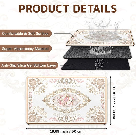 Dog Food Mat for Bowls, Absorbent Quick Dry Dog Cat Mats for Food and Water - Image 2