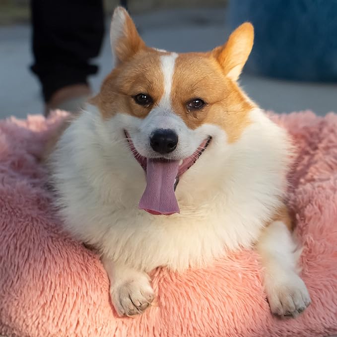 Calming Dog Bed for Medium Dogs Washable Donut 30 inches Anti-Slip Pet Bed - Image 5