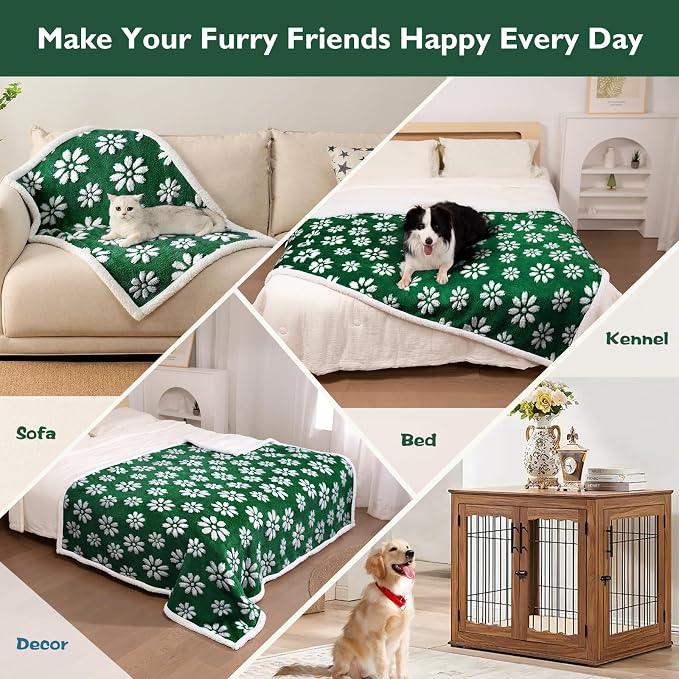 Waterproof Blanket for Dog Cat or Adult, Cute 3D Textured Flower Dog Blanket - Image 4