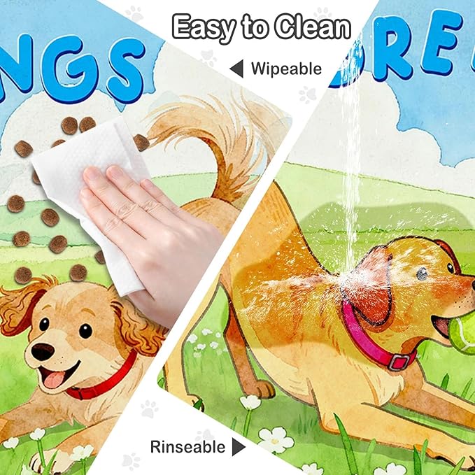 Dog Food Mat for Floors Absorbent, Pet Food Mat, Dogs Greetings Quick Dry Dog - Image 5