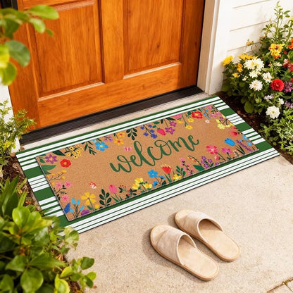 Tinideya 2 Pcs Door Mat Welcome Non Slip Coir Mats Floor Layering Doormats - Image 3