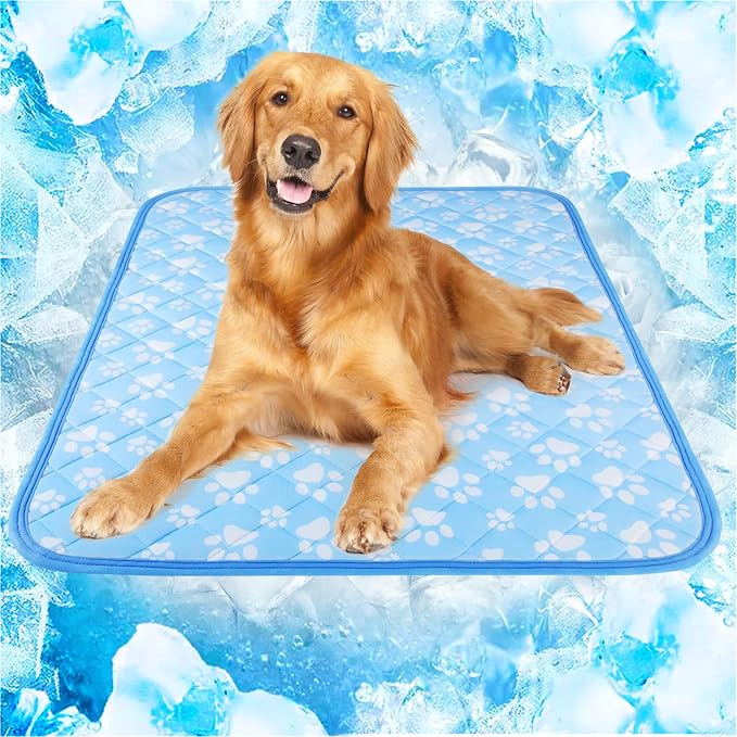Rywell Cooling Mat for Dogs Extra Large, Washable Non-Toxic Portable Kennel Dog by Rywell