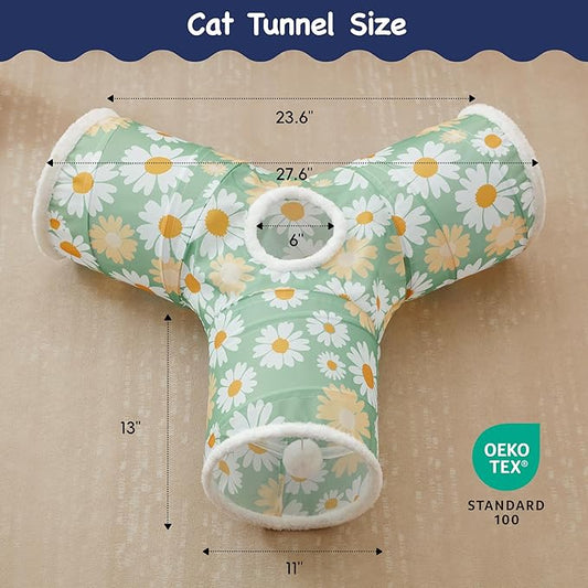 Tempcore Pet Cat Tunnel Tube Cat Toys 3 Way Collapsible, Cat Tunnels - Image 2