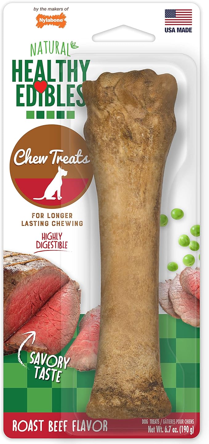 Nylabone Healthy Edibles Natural Dog Chews, Long Lasting Bones by Nylabone