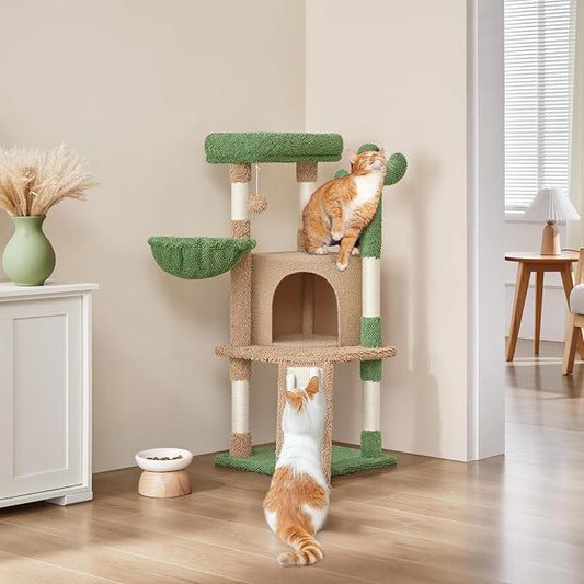 Yaheetech Cactus Cat Tree, 42in Cat Tower - Image 2