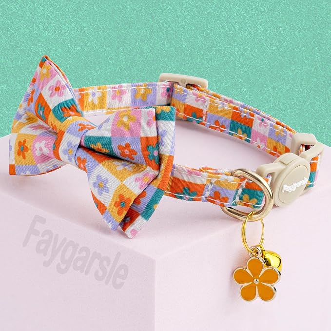 Faygarsle 2 Pack Floral Pattern Cat Collar Set - Image 4