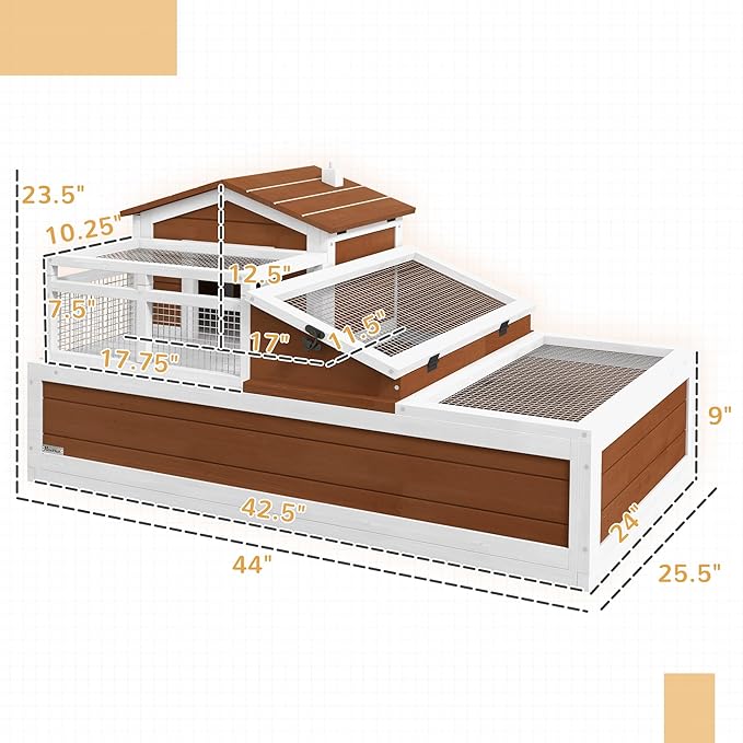 PawHut 3- Room Tortoise House Habitat - Image 7