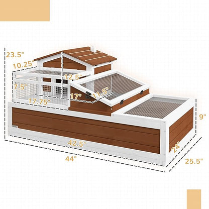 PawHut 3- Room Tortoise House Habitat - Image 7