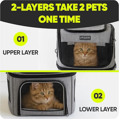Cat Backpack Carrier for 2 Cats, Kittens or Small Dogs, Foldable & Breathable - Image 5