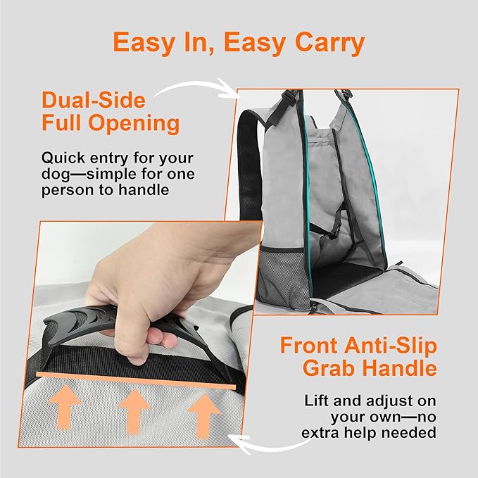Pet Carrier Backpack for Medium to Large Dogs up to 33 lbs, Waterproof and - Image 5