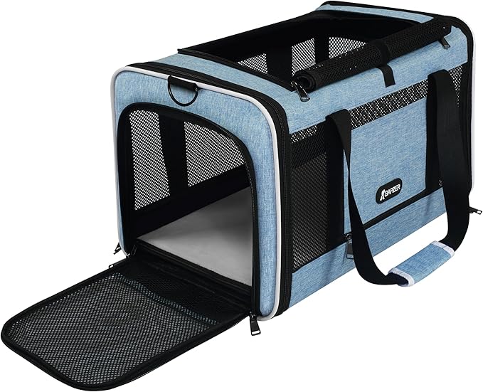 Cat Carrier 18 x 11 x 11 Top Loading Soft-Sided Pet Travel Bag Over 15lbs by GAPZER