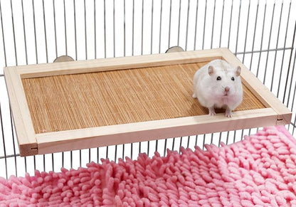 11.8×7.1 Inches Bird Perch Stand Platform, Natural Wooden and Bamboo Small - Image 5