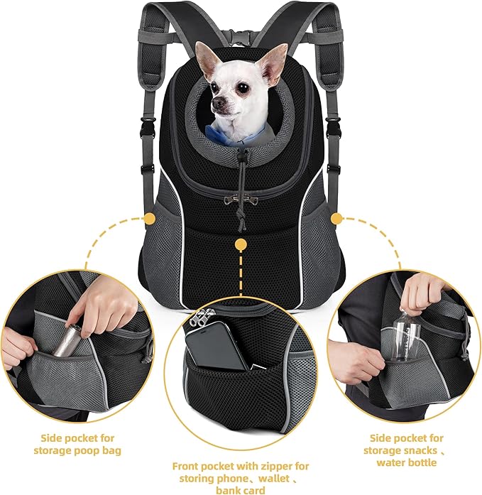 WOYYHO Pet Dog Carrier Backpack Small Dog Front Backpack Ventilated Dog Carrier - Image 4