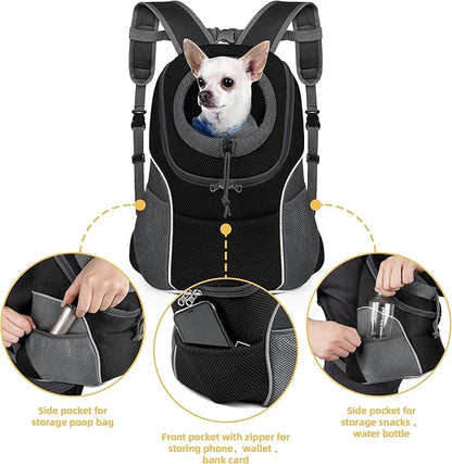 WOYYHO Pet Dog Carrier Backpack Small Dog Front Backpack Ventilated Dog Carrier - Image 4