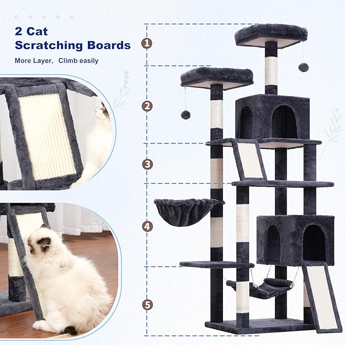 Cat Tree for Indoor Cats, Sturdy Cat Tree House - Image 2
