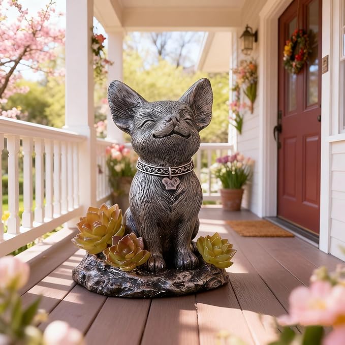 Dog Statue, Solar Garden Statues, Dog Decor - Image 6