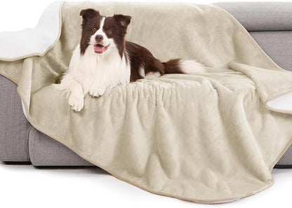 gogobunny Waterproof Bed Blanket, Reversible Sherpa Fleece Throw Blanket by gogobunny