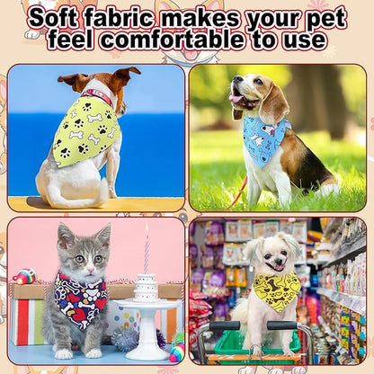 Aliceset 180 Pcs Dog Bandana Bulk Paw Print Bandanas - Image 6