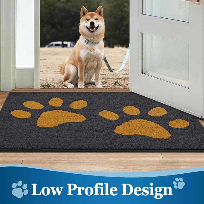Buganda Dog Door Mat for Muddy Paws, Absorbent Dirt Trapper Washable Indoor - Image 6