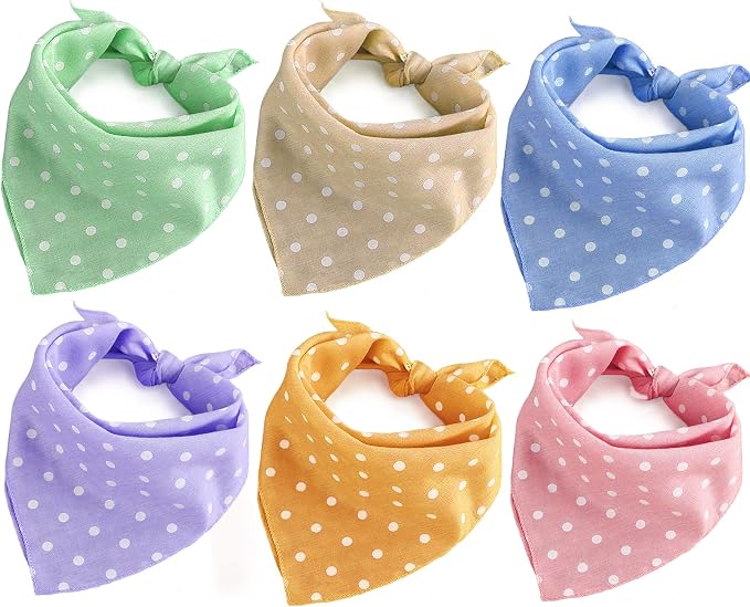 6PCS Spring Dog Bandanas Cat Birthday Cute Soft Cotton Puppy Scarfs Washable by ZIRVYIR