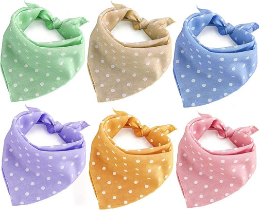 6PCS Spring Dog Bandanas Cat Birthday Cute Soft Cotton Puppy Scarfs Washable by ZIRVYIR