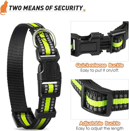 Weewooday 3 Pieces Reflective Dog Collar Nylon Adjustable Quick Release Pet - Image 5