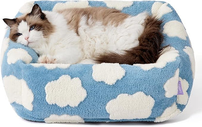 LE SURE Cute Dog Bed for Small Dogs & Cats- Washable Puppy Beds, Cozy Rectangle by Lesure