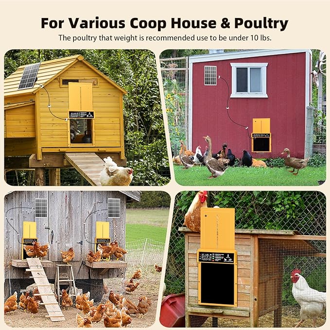 2025 Upgrade 7W Solar Power Chicken Door, Pet Deluxe Automatic Chicken Coop Door - Image 7