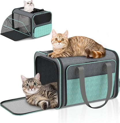 Cat Carrier for Airline Approved: Soft-Sided Cat Carrier Expandable for Small by BETOPET