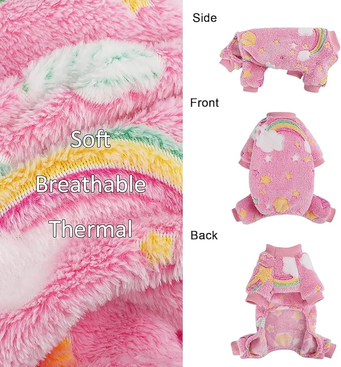 Fleece Dog Pjs - Cute Extra Small Puppy Clothes, Soft & Stretchy Dog Onesies - Image 6
