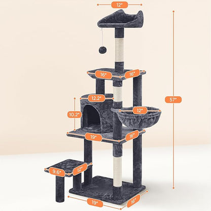 Yaheetech 57in Multi-Level Cat Tree Tower - Image 3