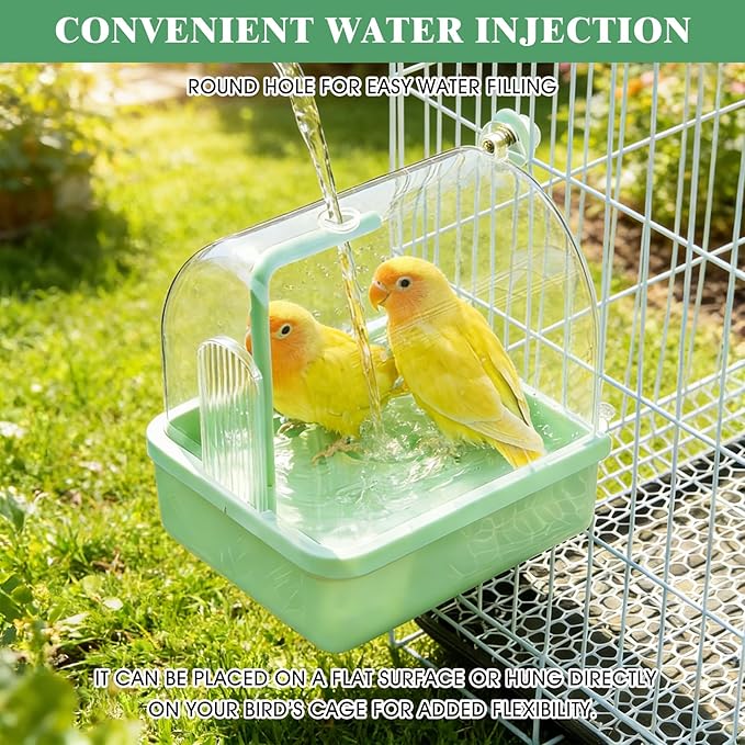 Pacify Automatic Bird Bath for Cage, Hanging Bird Shower - Image 6