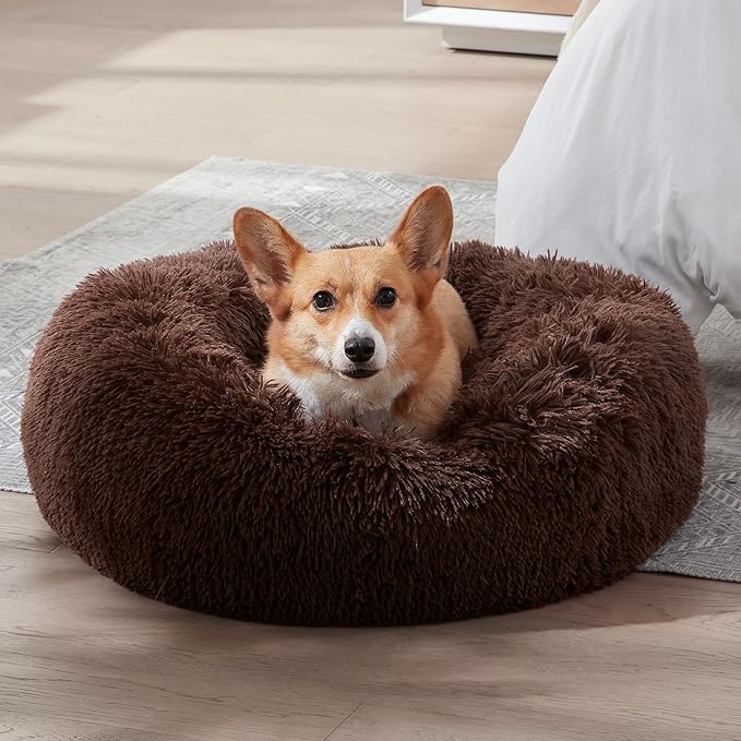 WESTERN HOME WH Calming Dog Bed & Cat Bed, Anti-Anxiety Donut Dog Cuddler Bed - Image 4
