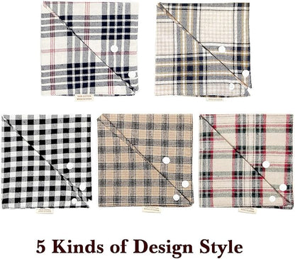 Fall 5PCS Dog Bandanas with Button - Image 5
