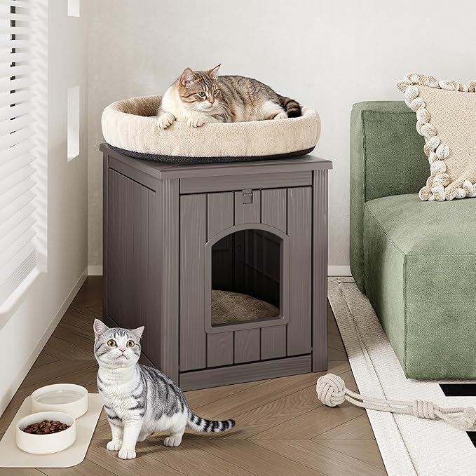 Cat Litter Box Enclosure, Plastic Hidden Litter Box Side Table - Image 4