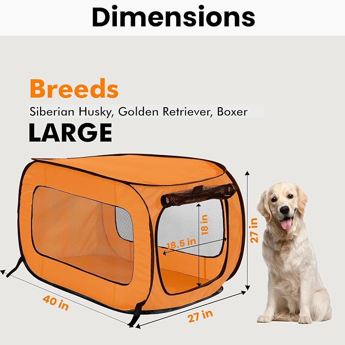 Beatrice Home Fashions Portable, Collapsible, Pop Up Kennel Travel Cat and Dog - Image 2