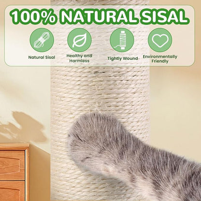39.4'' Tall Cat Scratching Post, 3.5 Inch Wide Sisal Rope Scratching Post - Image 4