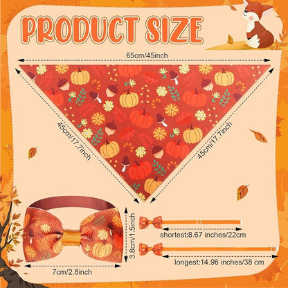 Sanwuta 50 Pcs Thanksgiving Fall Dog Bandanas Bulk and Collar Bow Ties Set 25 - Image 3