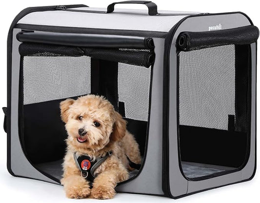 Dog Car Carrier Light Weight 24×17.7×20.5in, Dog Carrier Easy to Assemble by pecute