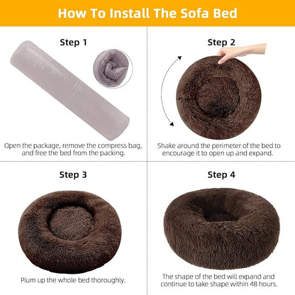 Nisrada Dog Bed for Small Medium Large Dogs, 24 inch Calming Dogs Bed, - Image 6