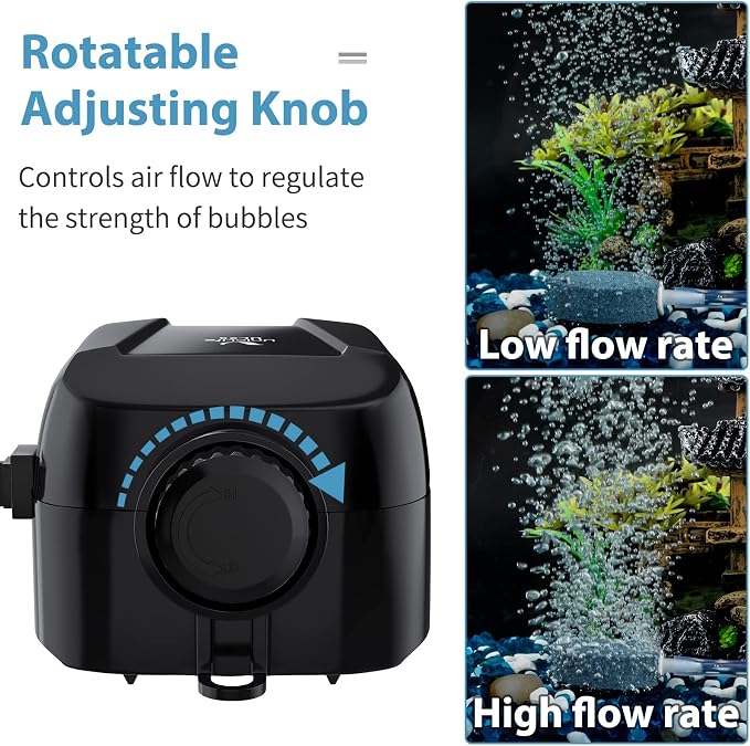 Uniclife Aquarium Air Pump Dual Outlet Fish Tank Aerator - Image 3