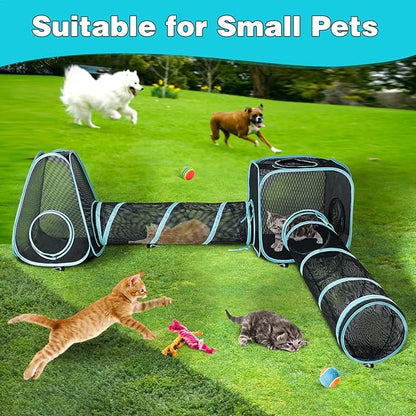 9.45FT Outdoor Cat Enclosures Portable Cat Playhouse, Pop Up Cats Tent - Image 6