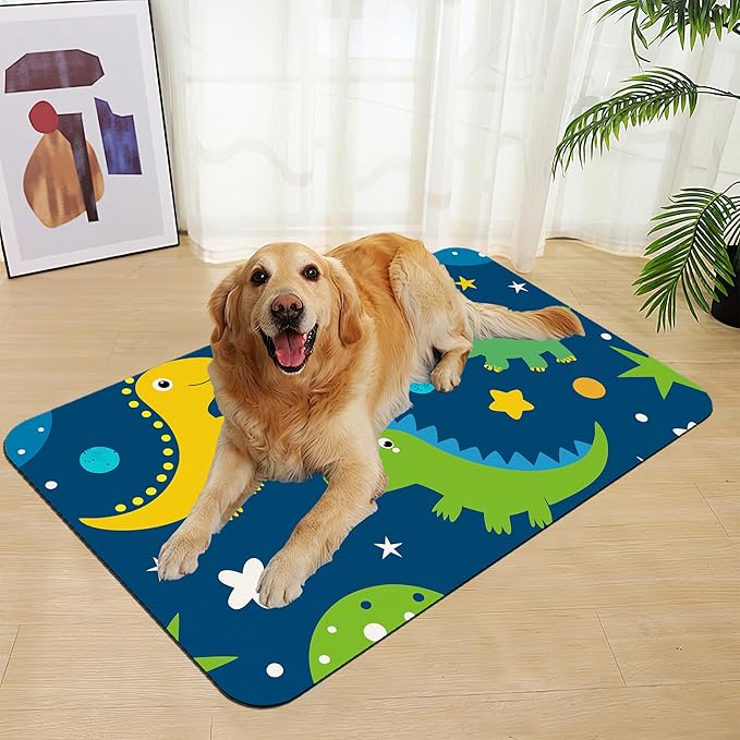 Cartoon Dino Pet Feeding Mat–Christmas Stocking Quick Dry Absorbent Dog Cat - Image 7